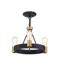 Silas 3-Lt Ceiling Lamp Aged Zinc/Heritage Brass 42.2cm