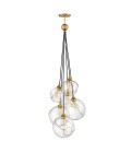 Skye 6-Lt Ceiling Lamp Heritage Brass/Clear 58.9cm