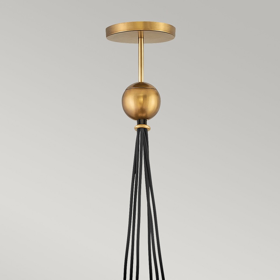 Skye 6-Lt Ceiling Lamp Heritage Brass/Clear 58.9cm