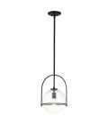 Somerset 1-ljus medium taklampa svart/ klar 28,9 cm