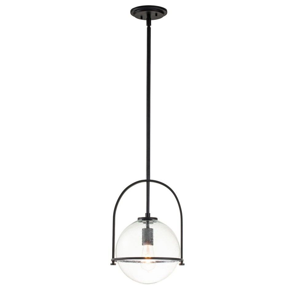 Somerset 1-ljus medium taklampa svart/ klar 28,9 cm