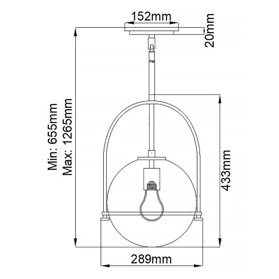 Somerset 1-ljus medium taklampa svart/ klar 28,9 cm