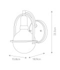 Somerset 1-ljus vägglampa svart/vit 23.3 cm