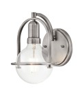 Somerset 1-lt wall light brushed nickel/clear 23.3 cm