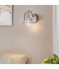 Somerset 1-lt wall light brushed nickel/clear 23.3 cm