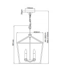 Stinson 4-lt stor taklampa svart/polerad nickel/kristall 40,5cm