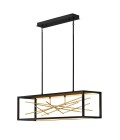 Styx LED Island Ceiling Lamp Black/Gold 113cm