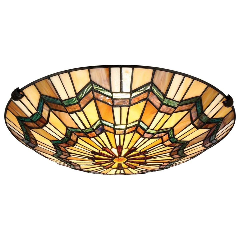 Alcott 2 light tiffany style plafond valiant bronze 42.1cm