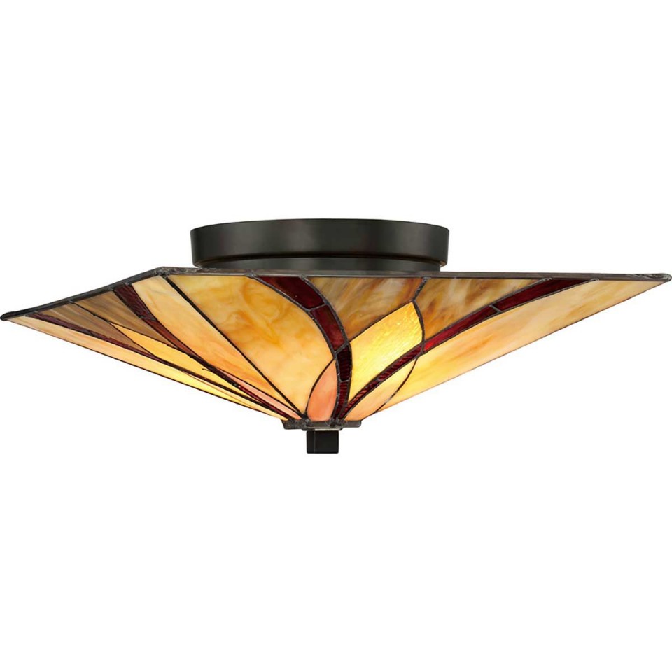 Asheville 2 tiffany plafond valiant brons 38.1cm