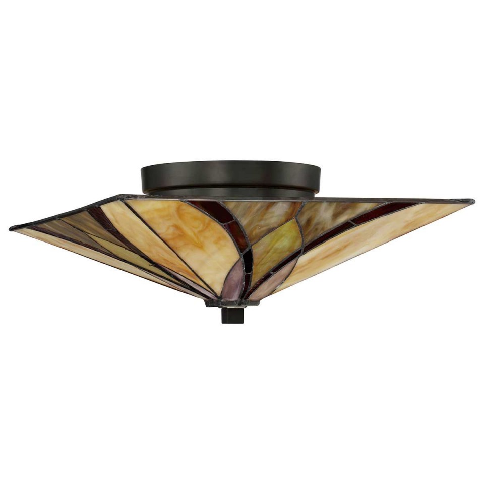 Asheville 2 tiffany plafond valiant brons 38.1cm