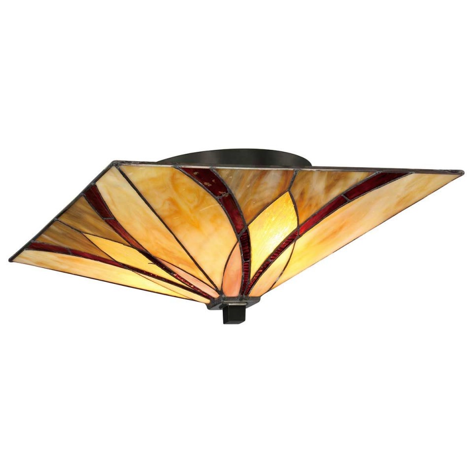 Asheville 2 tiffany plafond valiant brons 38.1cm