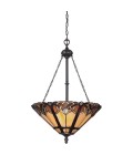 Cambridge 3 tiffany style ceiling light vintage bronze 40.8cm