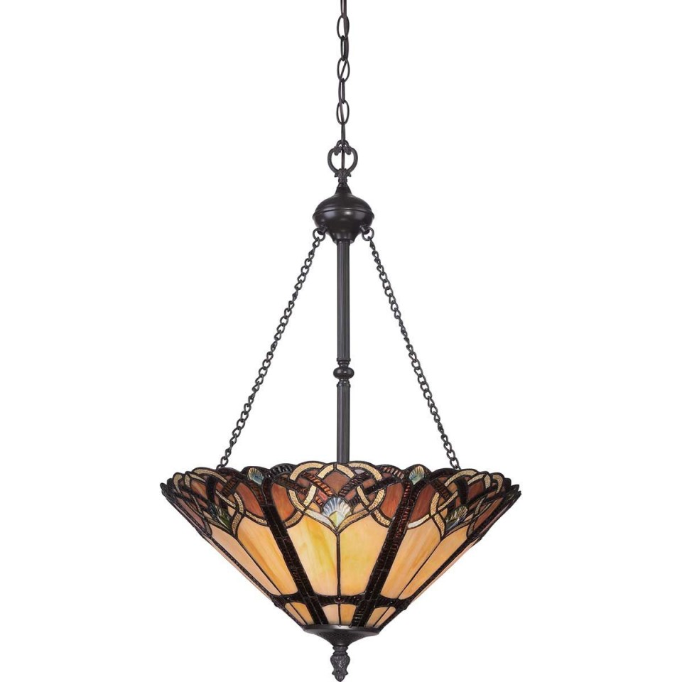 Cambridge 3 tiffany style ceiling light vintage bronze 40.8cm