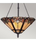 Cambridge 3 tiffany style ceiling light vintage bronze 40.8cm