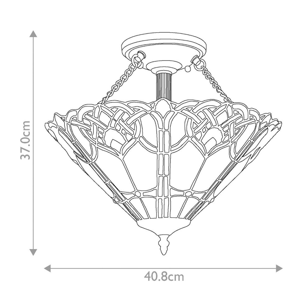 Cambridge 2 tiffany plafond vintage brons 40.8cm