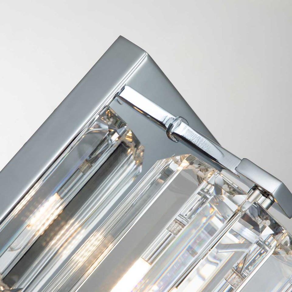 Divine 1 Wall Lamp Chrome/Crystal 17.8cm IP44