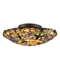 Kami 2 light tiffany style plafond vintage bronze 42.1cm