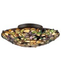 Kami 2 light tiffany style plafond vintage bronze 42.1cm