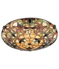 Kami 2 light tiffany style plafond vintage bronze 42.1cm