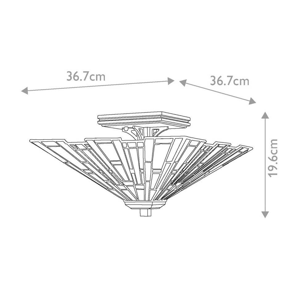 Maybeck 2 tiffany plafond valiant brons 36.7cm