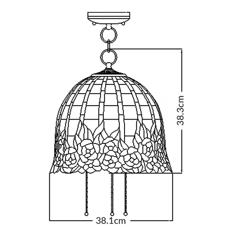 Rosecliffe 3 tiffany style ceiling light imperial bronze 38.1cm