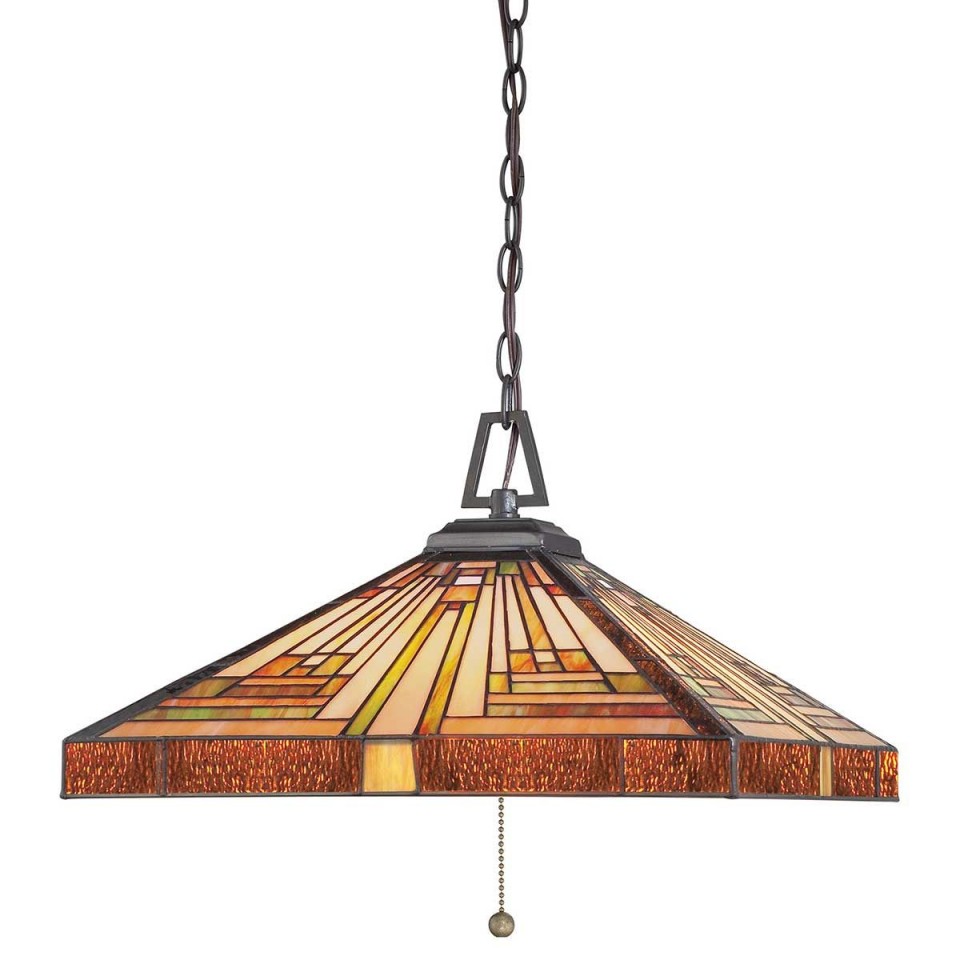 Stephen 3 tiffany style ceiling light vintage bronze 40.8cm