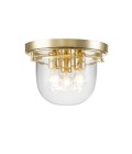 Whistling 3 Flush Fitting Light Polished Brass/Clear 33cm IP44