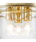 Whistling 3 Flush Fitting Light Polished Brass/Clear 33cm IP44