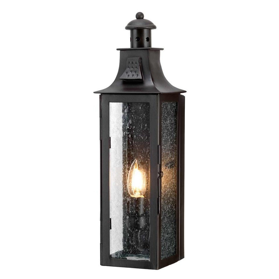 Stow 1-Lt Outdoor Wall Light Old Bronze/Glass 45cm IP44