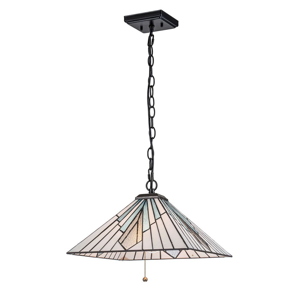 Alderley 2 light tiffany style ceiling light vintage bronze 38cm