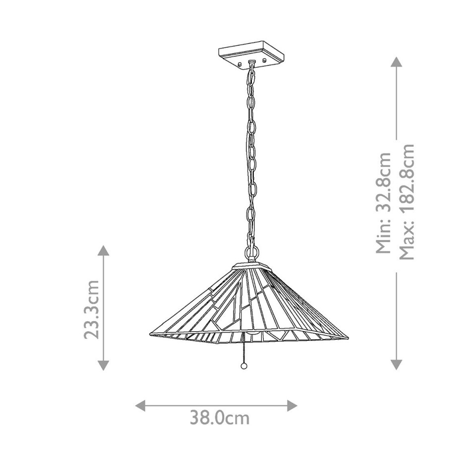 Alderley 2 tiffany taklampa brons 38cm