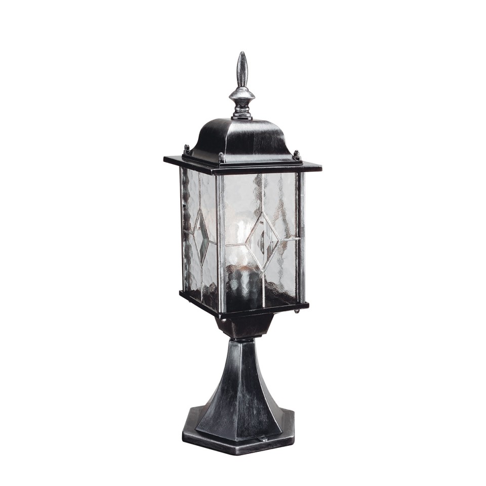 Wexford 1-Lt Outdoor Pedestal Light Black/Silver 52.3cm