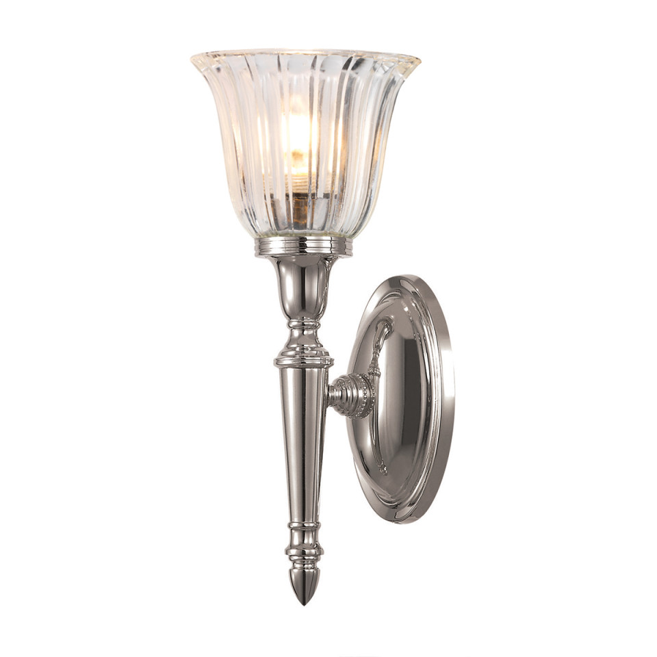 Dryden 1 Light Wall Light - Polished Nickel IP44