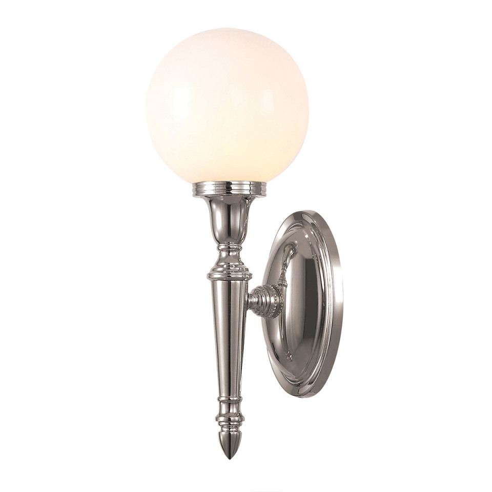 Dryden 1 Light Wall Light - Polished Nickel IP44