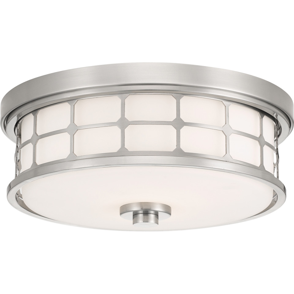 Guardian 2-Ljus Plafond Borstad Nickel 16,5cm IP44