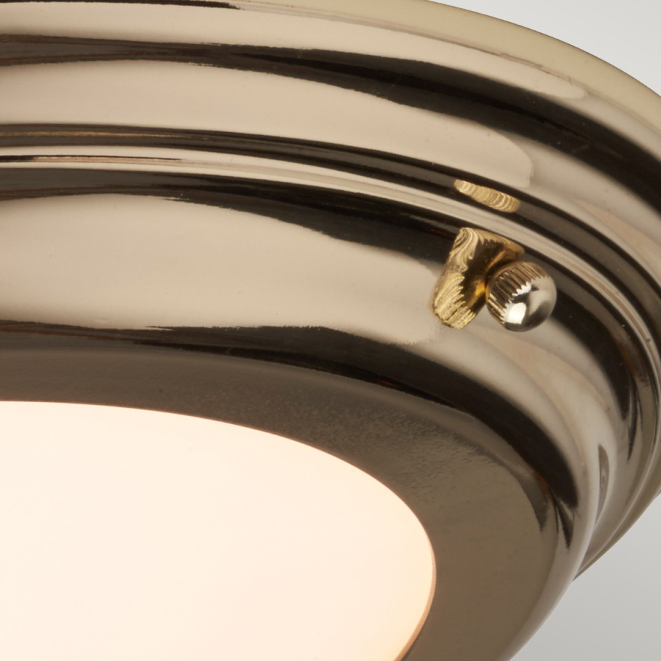 Welland 1 Light Flush Light - Polished Brass IP44