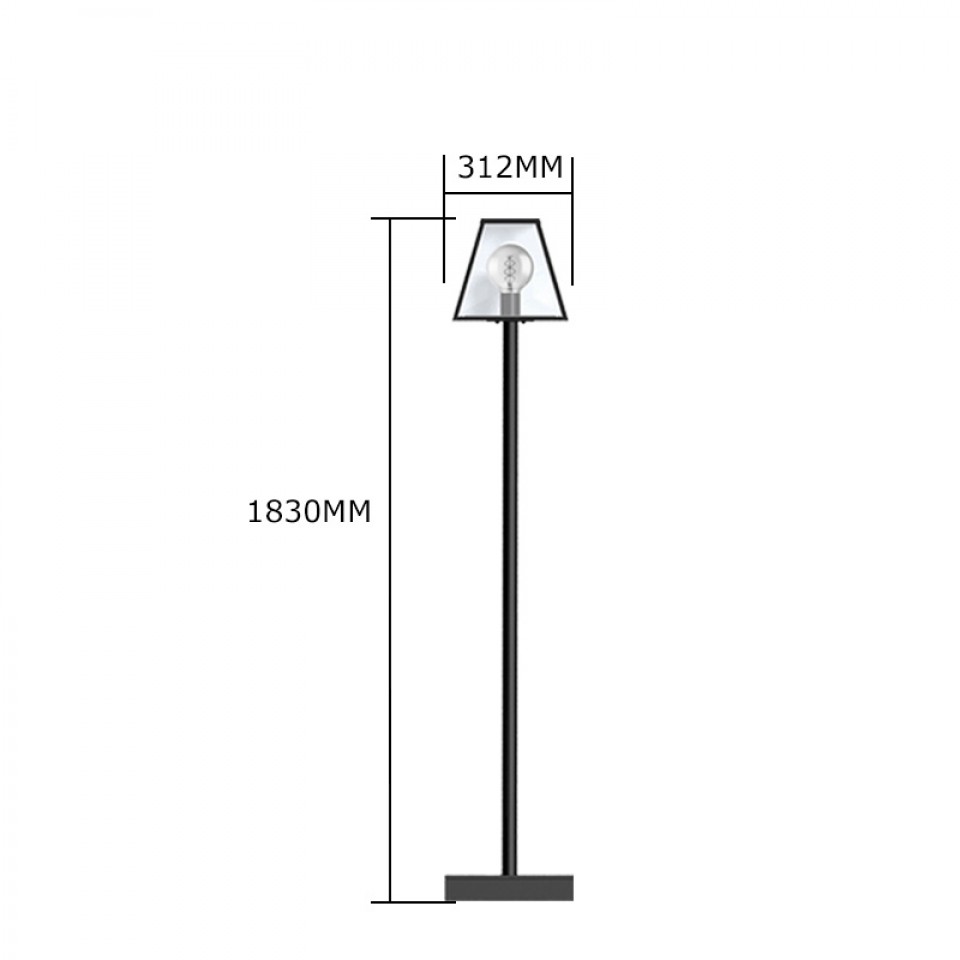 Contemporary Outdoor Lamp Post Galvanised Steel 1.8m IP44