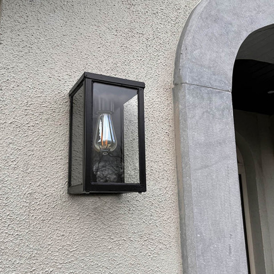 Contemporary Outdoor Flushed Wall Light Galvanised Steel 29cm IP44