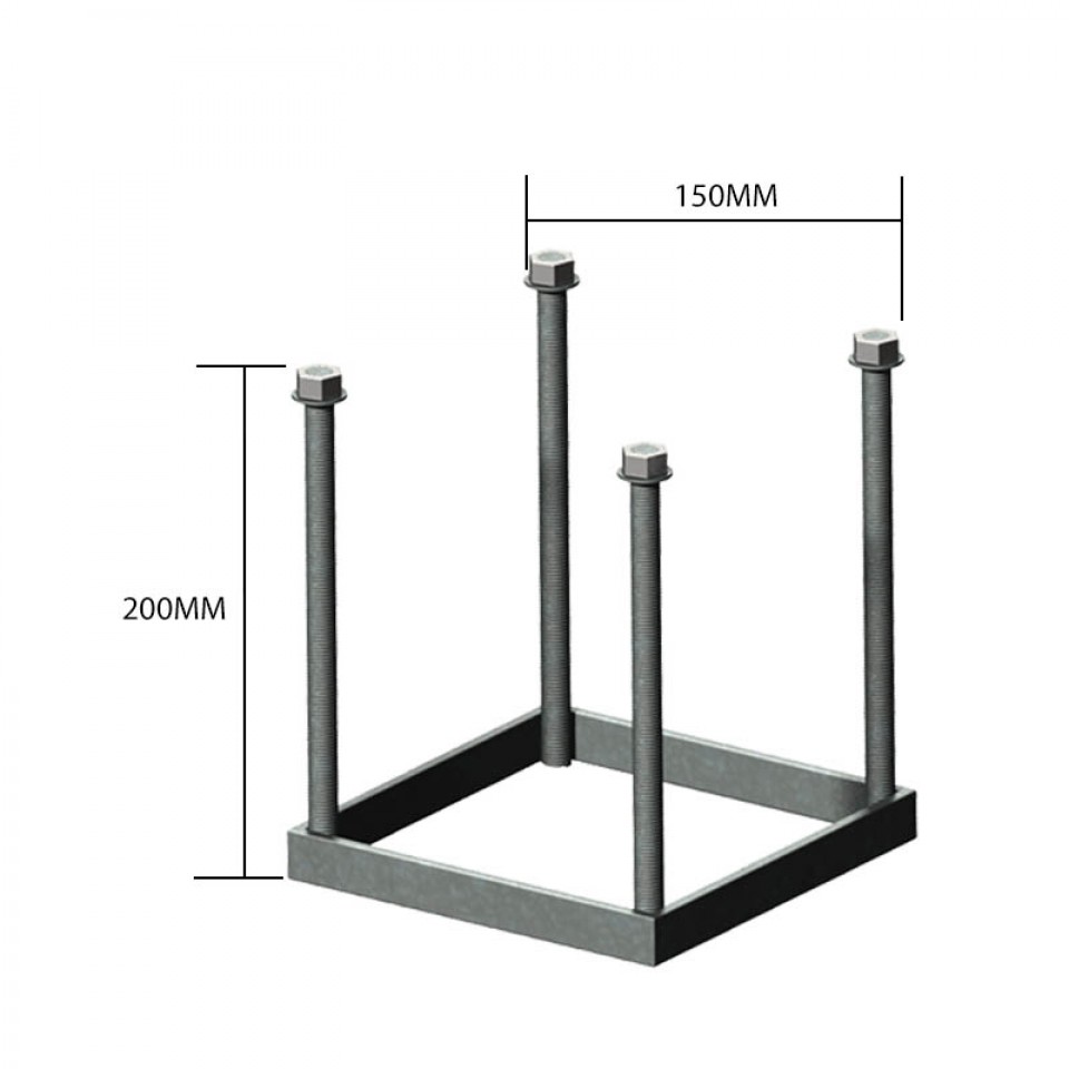 Harte foundation frame, 150mm square in galvanised steel (FF02)