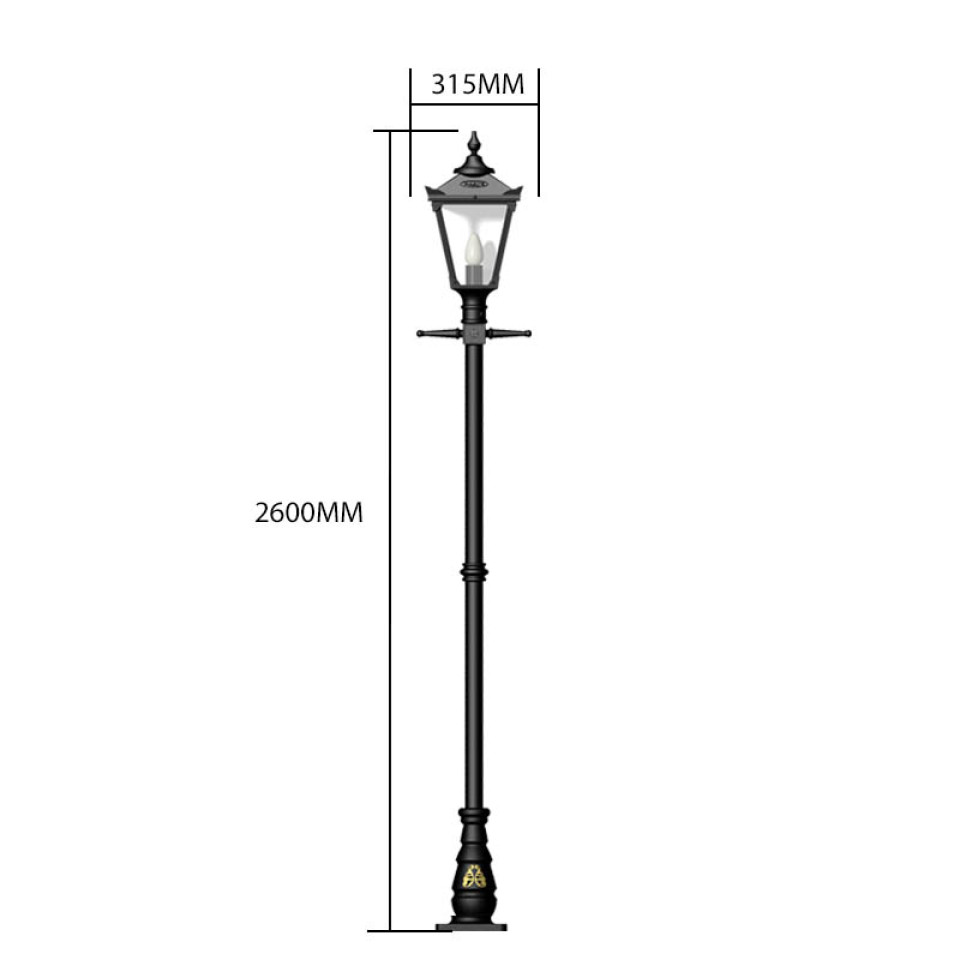 Victorian Outdoor Traditional Lamp Post Cast Iron 260cm