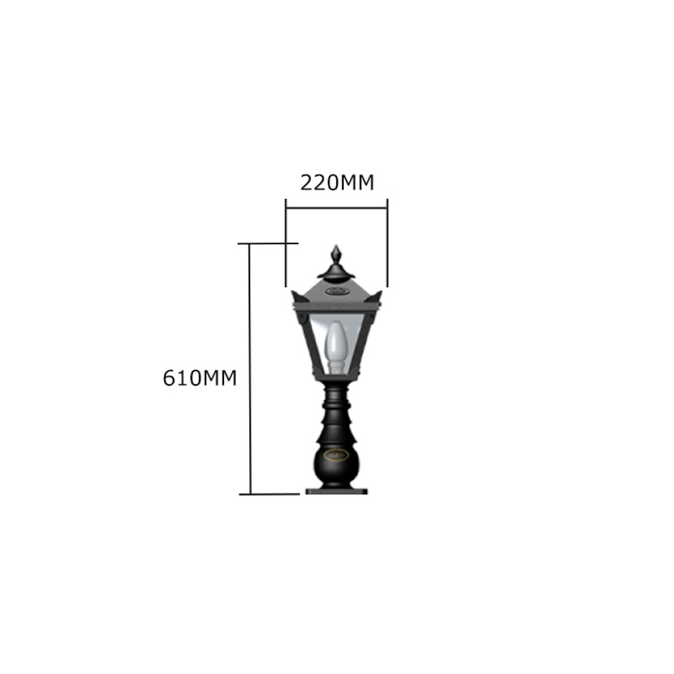 Victorian Outdoor Traditional Bollard Light Cast Iron 60cm