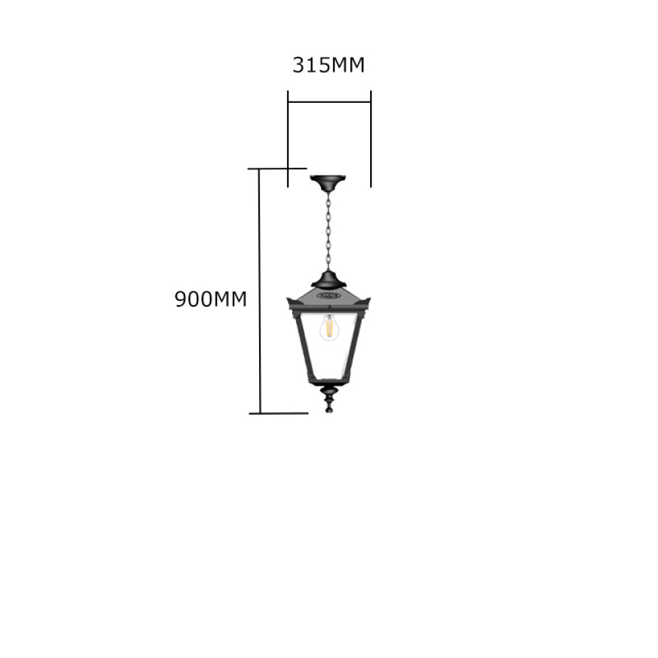 Victorian Utomhus Traditionell Hängande Lykta Gjutjärn 60cm