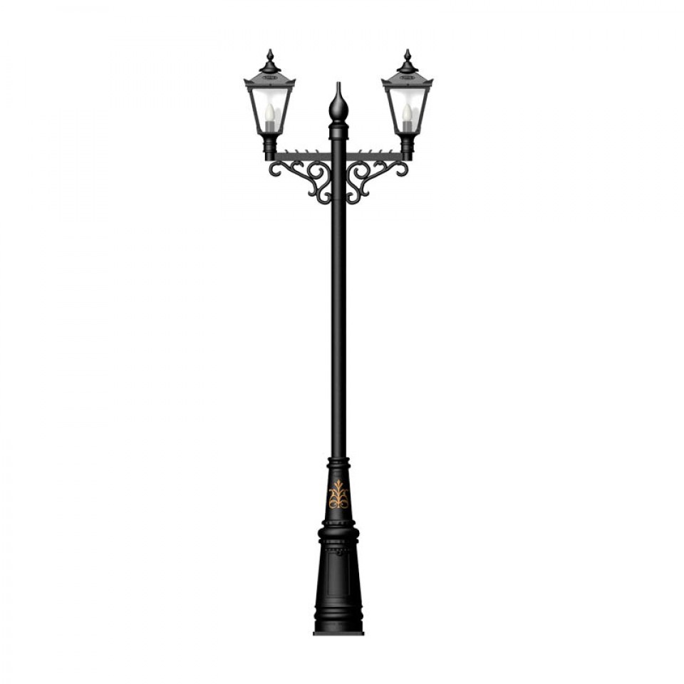 Victorian Outdoor Large Double Headed Lamp Post Cast Iron 330cm