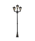 Victorian Outdoor Medium Triple Headed Lamp Post Cast Iron 260cm