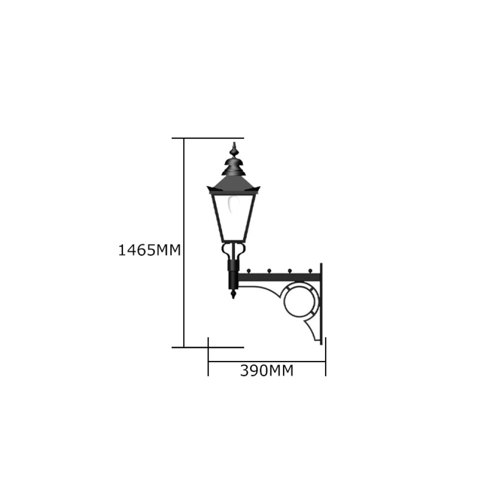 Victorian Outdoor Large Traditional Wall Light Galvanised Steel 147cm