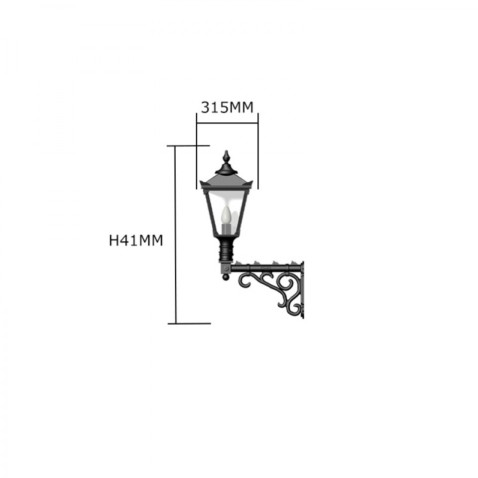 Victorian Outdoor Traditional Wall Light With Decorative Arm Cast Iron 97cm