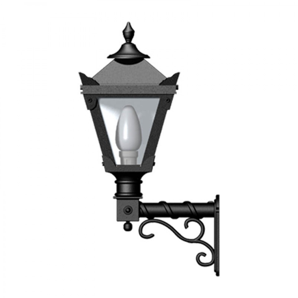 Victorian Outdoor Traditional Wall Light With Decorative Arm Cast Iron 58cm