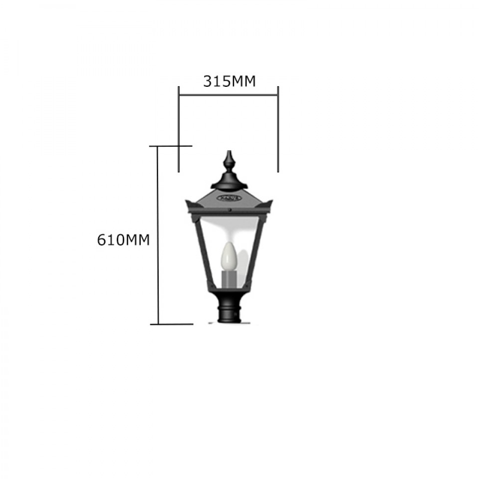 Victorian Utomhus Portlykta För Smala Pirtoppar Gjutjärn 60cm