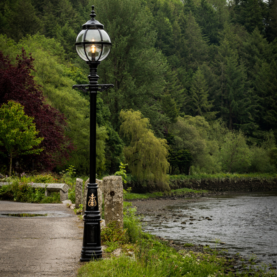 Victorian Outdoor Globe Lamp Post Cast Iron 360cm