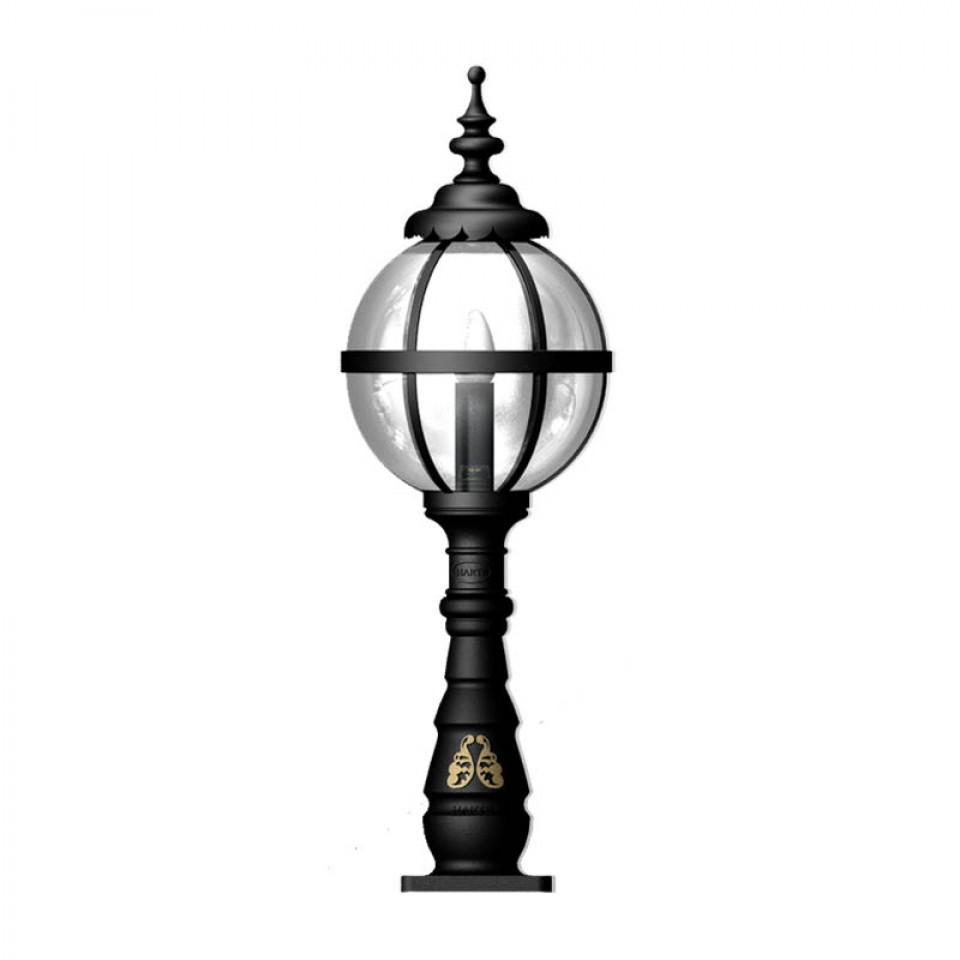 Victorian Outdoor Globe Bollard Light Cast Iron 110cm